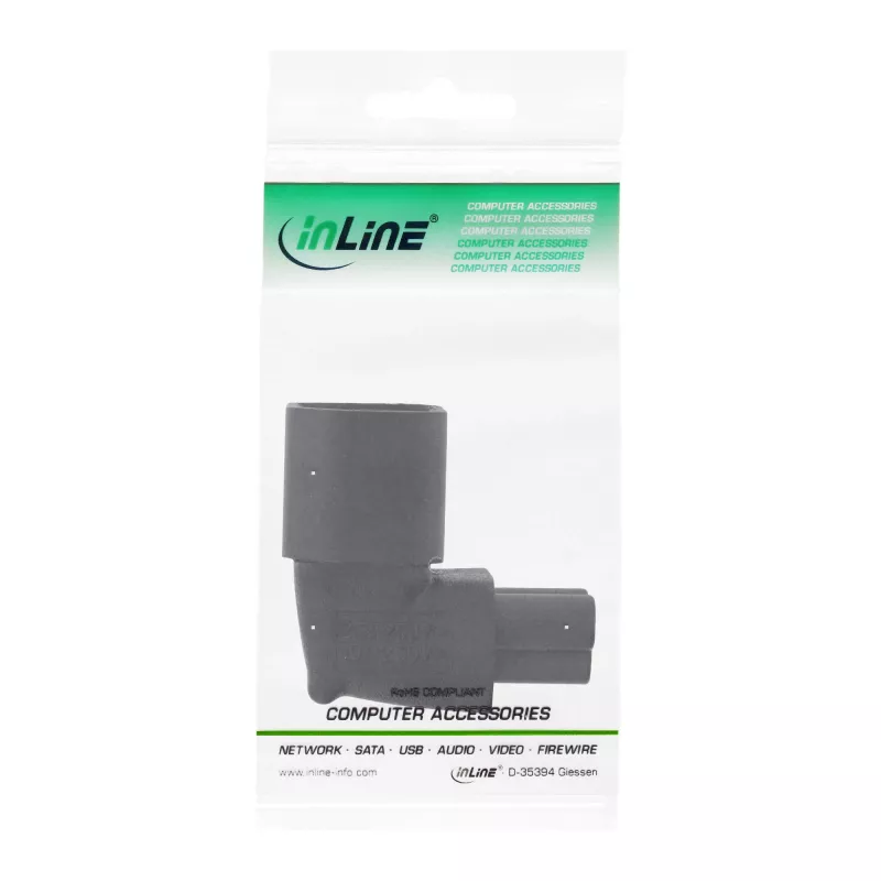 InLine napájací adaptér IEC 60320 C14 / C5, zahnutý nahor/nadol, 3-pólové IEC zariadenie