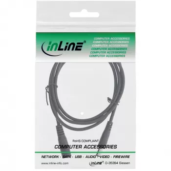 InLine predlžovací DC kábel, DC konektor samec/samica 5,5x2,1 mm, čierny, 2 m