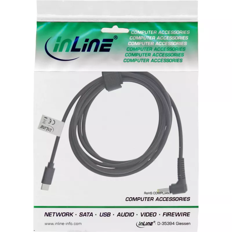 InLine nabíjací kábel USB-C na BenQ/ASUS notebook (okrúhly/malý), 2 m