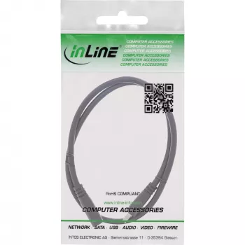 InLine predlžovací DC kábel, DC konektor samec/samica 3,5x1,35 mm, AWG 18, čierny, 2 m