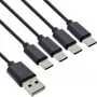 InLine USB 4in1 Y nabíjací kábel, 1x USB-A konektor samec na 4x USB-C konektor samec, čierny, 2 m