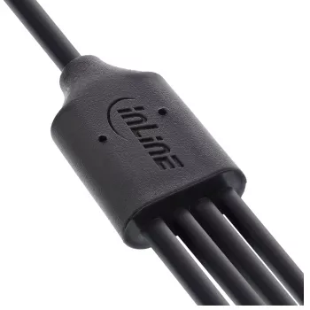 InLine USB 4in1 Y nabíjací kábel, 1x USB-A konektor samec na 4x USB-C konektor samec, čierny, 2 m