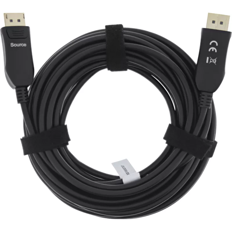 InLine DisplayPort 2.1 Kábel AOC 17210A, UHBR 13,5, optický, aktívny, čierny, 10 m
