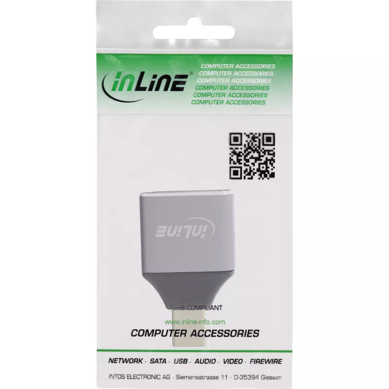 InLine 17291C káblový adaptér DisplayPort Mini DisplayPort sivý, čierny