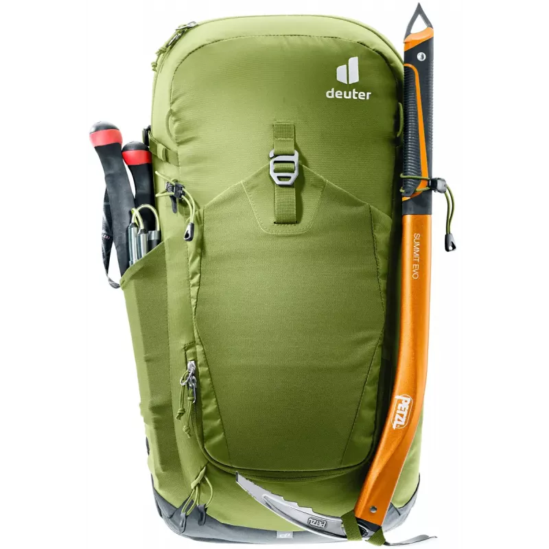 Turistický batoh DEUTER Trail Pro 33 — 33 l, polyamid, pláštenka, vetranie, bedrový pás