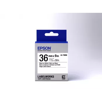 Epson kazeta s etiketami Standard LK-7WBN čierna/biela 36 mm (9 m)