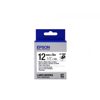 Epson kazeta s etiketami Iron on LK-4WBQ čierna/biela 12 mm (5 m)