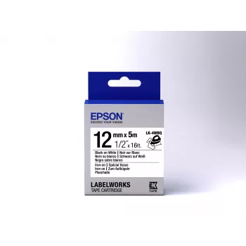 Epson kazeta s etiketami Iron on LK-4WBQ čierna/biela 12 mm (5 m)