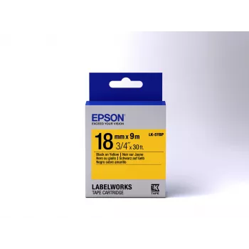Epson kazeta s etiketami Pastel LK-5YBP čierna/žltá 18 mm (9 m)