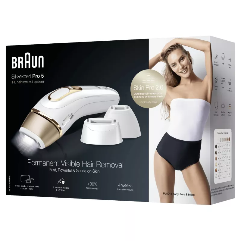 Braun Silk-expert Pro 5 PL5243 Intense Pulsed Light (IPL) zlatá, biela
