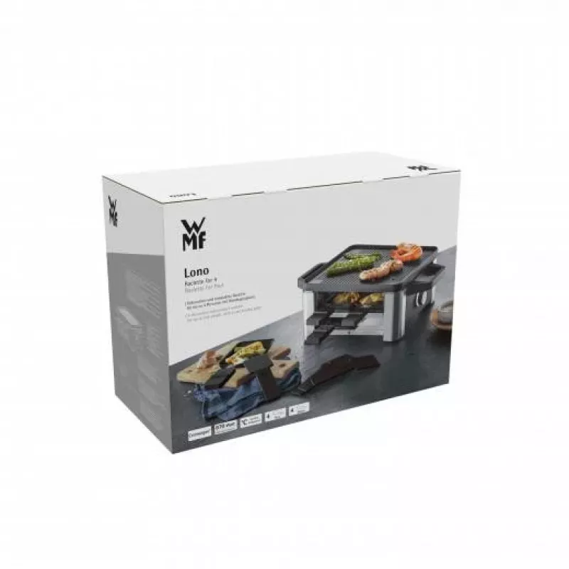WMF 61.3024.5155 raclette gril 4 osoby čierna, nehrdzavejúca oceľ