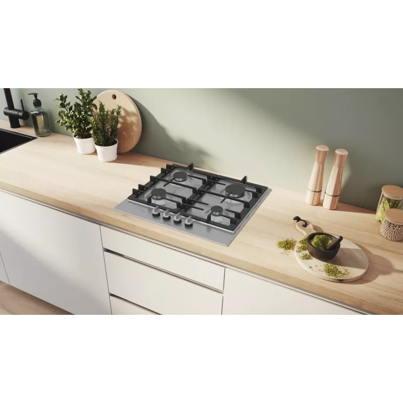 Bosch Serie 6 PCP6A5I90 Varná doska nerez vstavaná 60 cm plynová 4 zóny