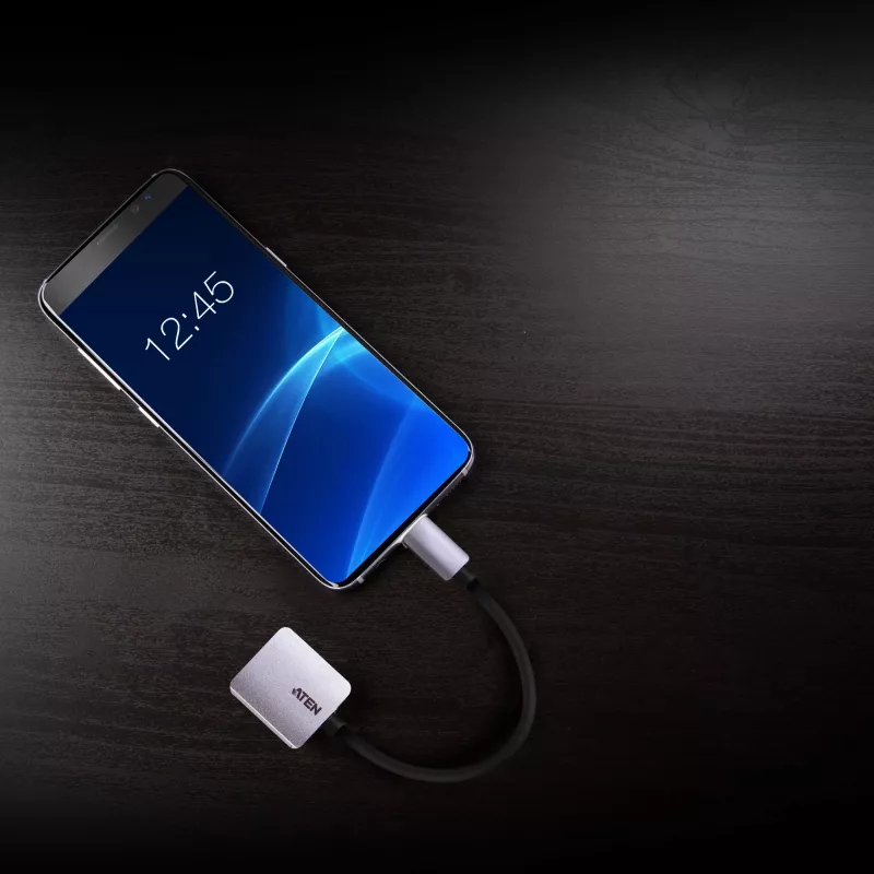 Adaptér ATEN USB-C na VGA, USB Type-C, VGA (D-Sub), konektor samec, konektor samica, rovný, rovný