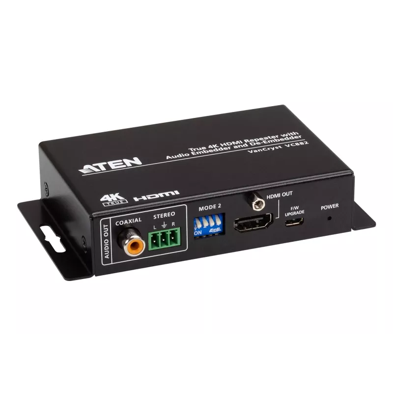 ATEN True 4K HDMI opakovač s audio embedder a de-embedder