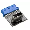 Káblový adaptér Akasa AK-CBUB51-BK USB 3.0 19-pin na USB 3.1 A modrý
