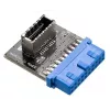 Káblový adaptér Akasa AK-CBUB51-BK USB 3.0 19-pin na USB 3.1 A modrý