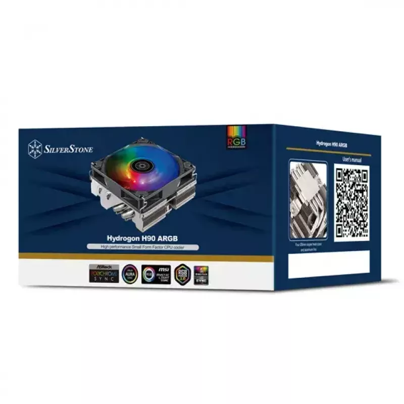 Ventilátor Silverstone Hydrogon H90 ARGB 9,2 cm čierny 500-2600 RPM