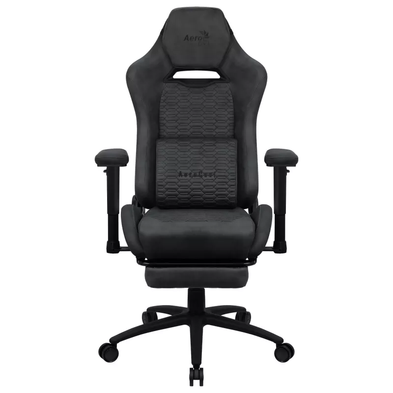 Univerzálna herná stolička AEROCOOL ROYALSLATEGR — čalúnené sedadlo, sivá, oceľový rám, max. hmotnosť používateľa 150 kg