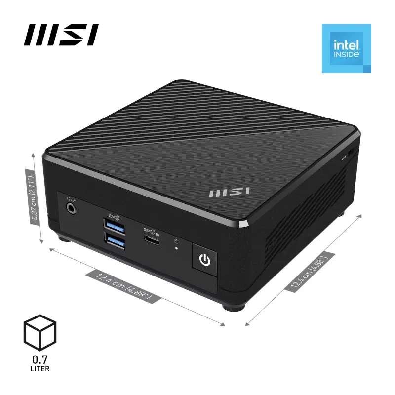MSI Cubi N ADL-006DE Intel® N N200 4 GB DDR4-SDRAM 128 GB SSD Windows 11 Pro Mini PC čierny
