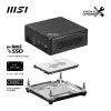 MSI Cubi N ADL-006DE Intel® N N200 4 GB DDR4-SDRAM 128 GB SSD Windows 11 Pro Mini PC čierny