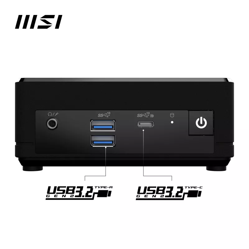 MSI Cubi N ADL-006DE Intel® N N200 4 GB DDR4-SDRAM 128 GB SSD Windows 11 Pro Mini PC čierny