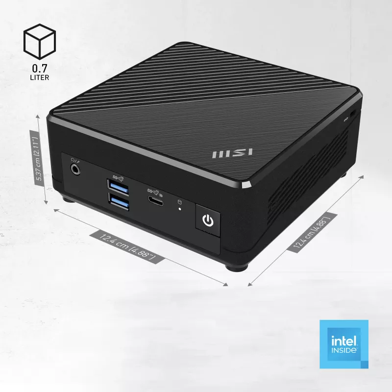 MSI Cubi N ADL-006DE Intel® N N200 4 GB DDR4-SDRAM 128 GB SSD Windows 11 Pro Mini PC čierny