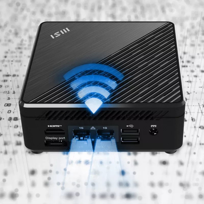 MSI Cubi N ADL-006DE Intel® N N200 4 GB DDR4-SDRAM 128 GB SSD Windows 11 Pro Mini PC čierny