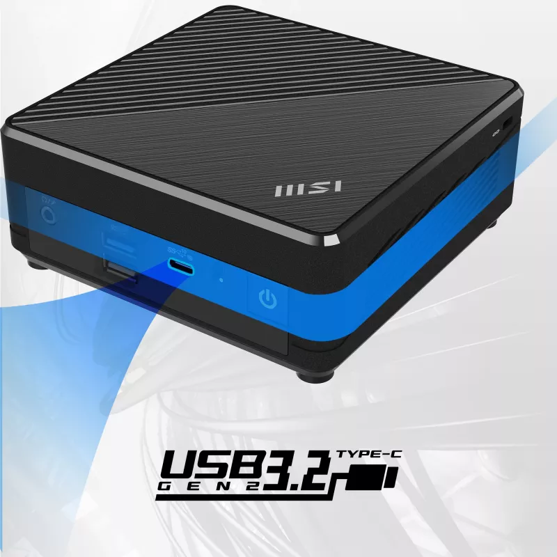 MSI Cubi N ADL-006DE Intel® N N200 4 GB DDR4-SDRAM 128 GB SSD Windows 11 Pro Mini PC čierny