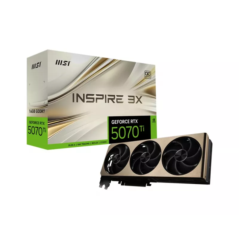 MSI GEFORCE RTX 5070 TI 16G INSPIRE 3X OC grafická karta NVIDIA 16 GB GDDR7