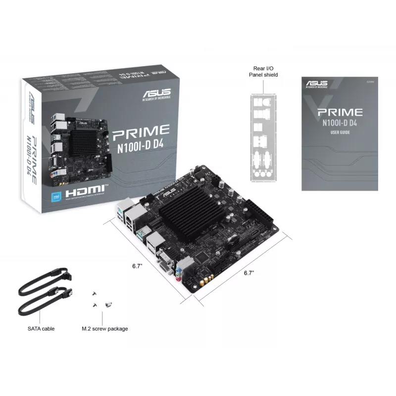 Základná doska ASUS PRIME N100I-D D4, Intel čipset, NA socket, mini ITX