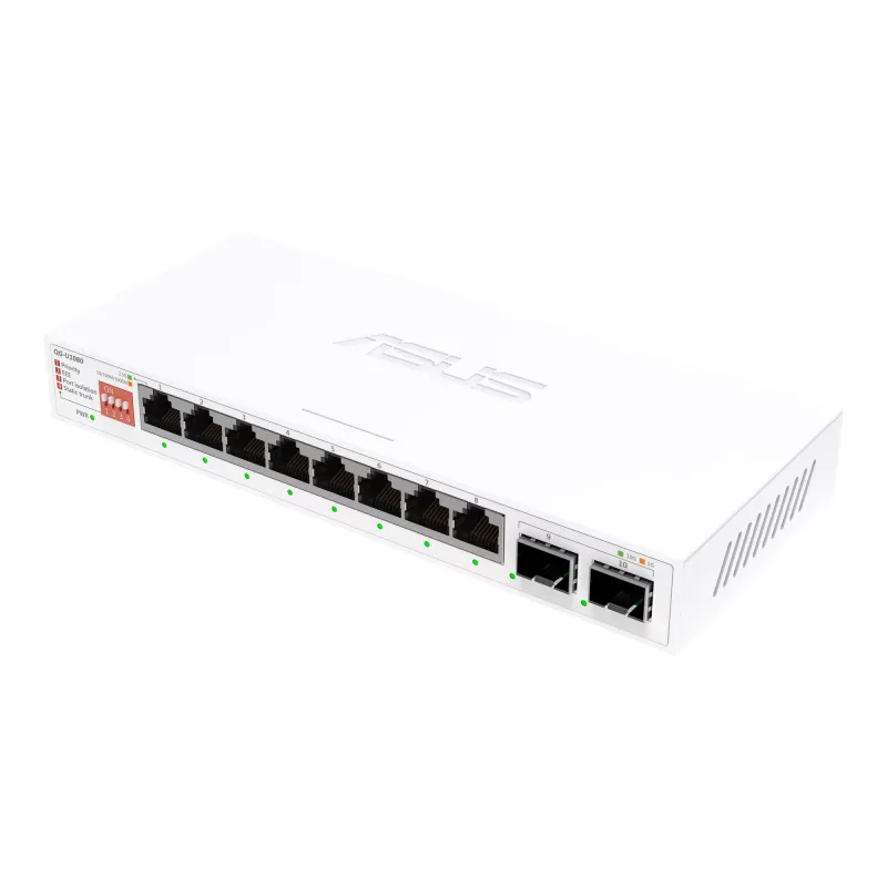 Neřízený Ethernet switch ASUS QG-U1080 — 8 × 2,5G RJ-45 portov, MAC 16K, biela, 12V