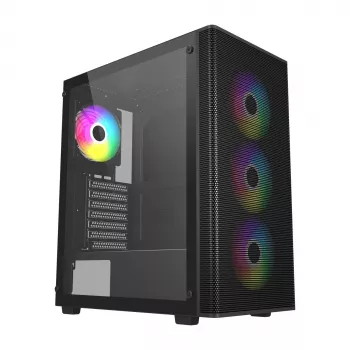 FSP M220-BA skriňa Midi-Tower mATX, ATX čierna ARGB
