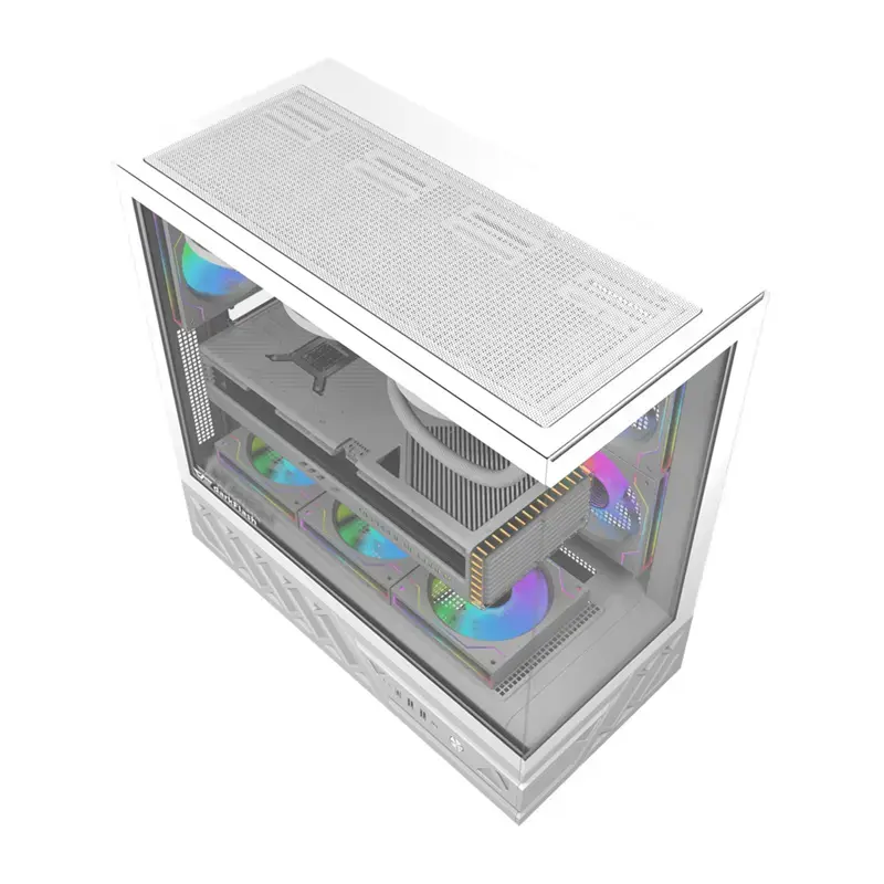 Počítačová skriňa Darkflash DS950 (biela) so 6 predinštalovanými ventilátormi