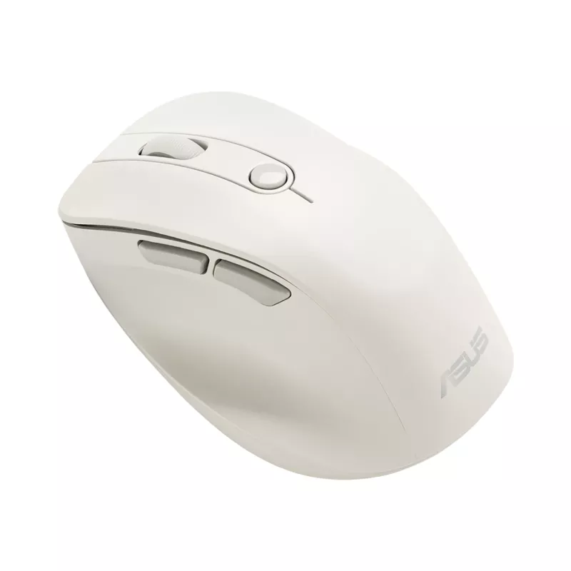 Bezdrôtová myš pre pravákov ASUS MD105 MK-WH — RF + Bluetooth, 2400 DPI, koliesko, batéria, béžová