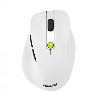 Myš ASUS MD105 /VT-GN — pre pravákov RF wireless + Bluetooth, 2400 DPI, koliesko, na batérie, biela/zelená