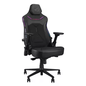 Univerzálna herná stolička ASUS ROG Courser — čalúnené sedadlo, max. hmotnosť 136 kg, sedadlo 670×700 mm, minimálna výška 140 cm, čierna