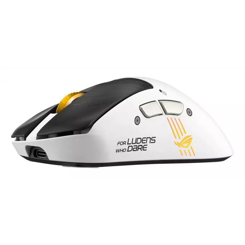 Herná myš ASUS ROG Keris II Origin-KJP, pre pravákov, optická 42 000 DPI, RF Wireless + Bluetooth + USB-A, 6 tlačidiel, viacfarebná