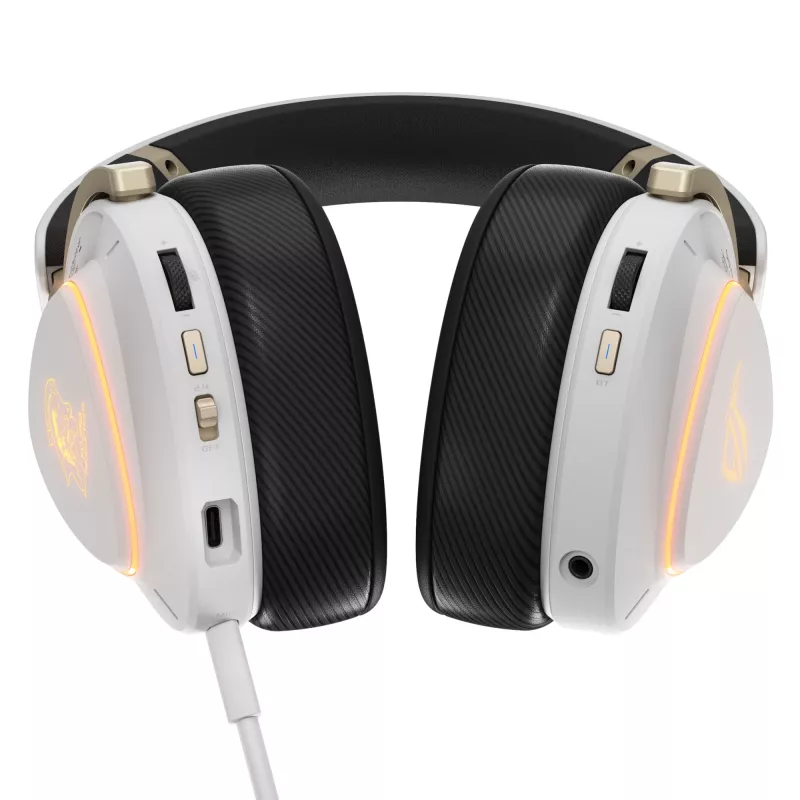 Headset ASUS ROG Delta II-KJP — cez uši, káblový & bezdrôtový (Bluetooth), 20–20000 Hz, 325 g, čierna/biela