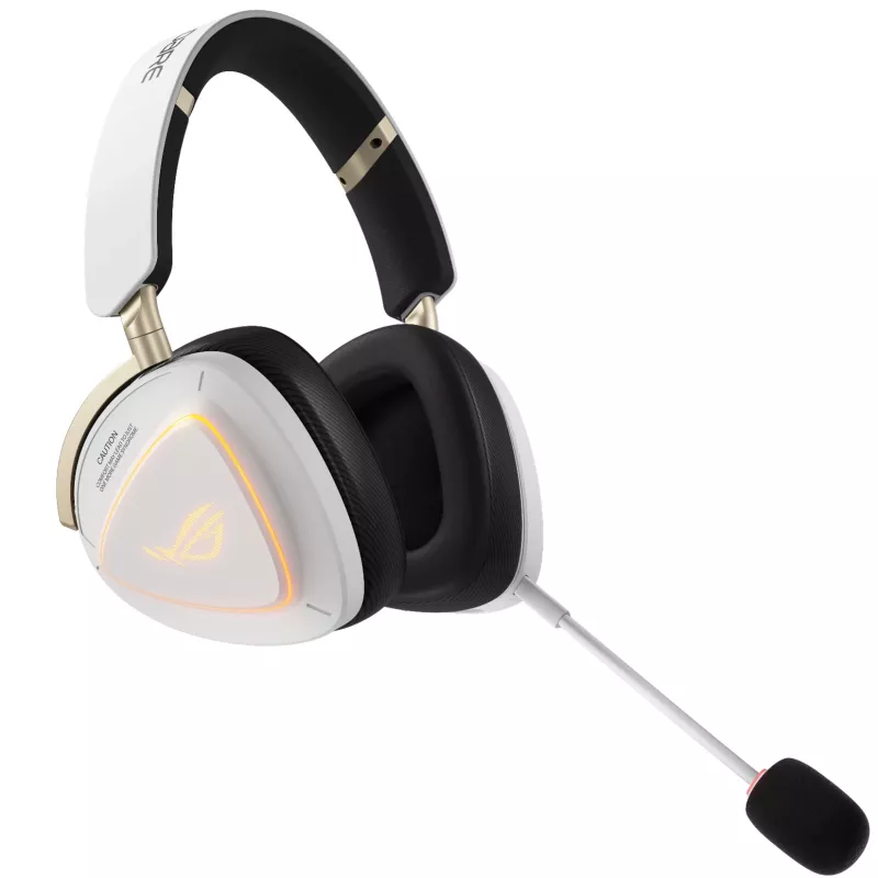 Headset ASUS ROG Delta II-KJP — cez uši, káblový & bezdrôtový (Bluetooth), 20–20000 Hz, 325 g, čierna/biela