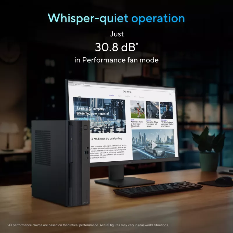 Desktop PC ASUS ExpertCenter P500 SFF P500SV-05210H009X — Intel Core 5 210H, 16 GB DDR5, 512 GB SSD, Windows 11 Pro, sivá