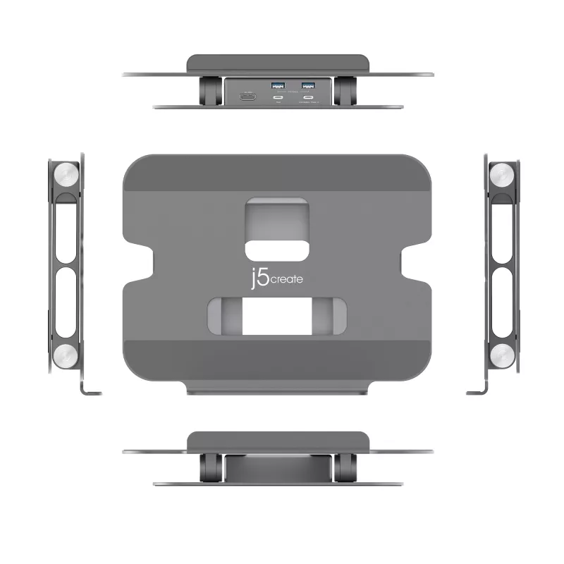 j5create JTS327 Multi-Angle 4K Docking Stand, stojan na laptop, sivý, hliník, 40,6 cm (16