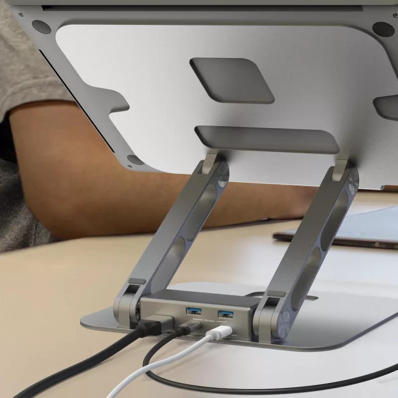 j5create JTS327 Multi-Angle 4K Docking Stand, stojan na laptop, sivý, hliník, 40,6 cm (16