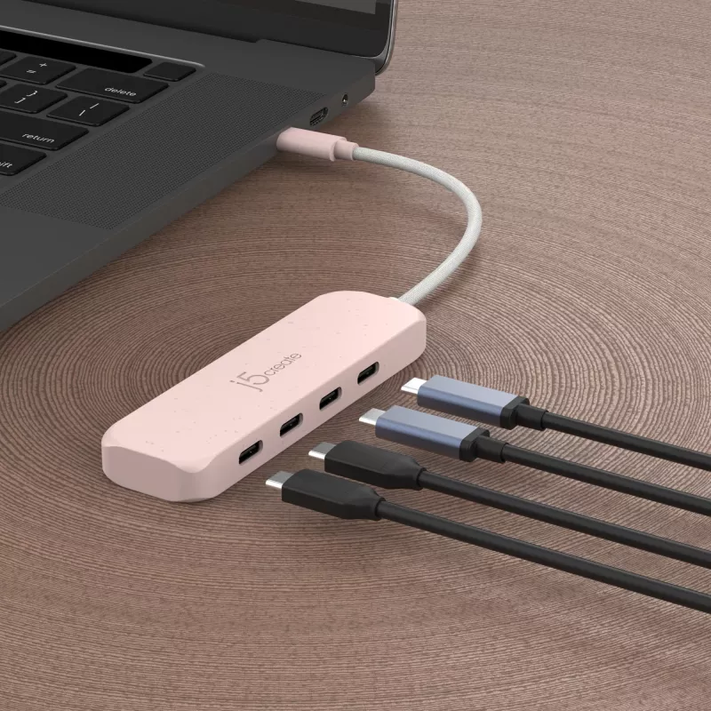 j5create ekologický USB-C na 4-port Type-C Gen 2 Hub