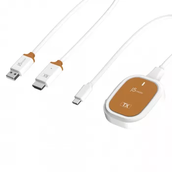 j5create ScreenCast FHD USB-C Wireless Display Extender, dongle, USB, USB Type-C, biela, 1 A, 0 - 40 °C