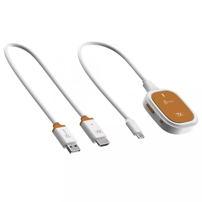 j5create ScreenCast FHD USB-C Wireless Display Extender, dongle, USB, USB Type-C, biela, 1 A, 0 - 40 °C