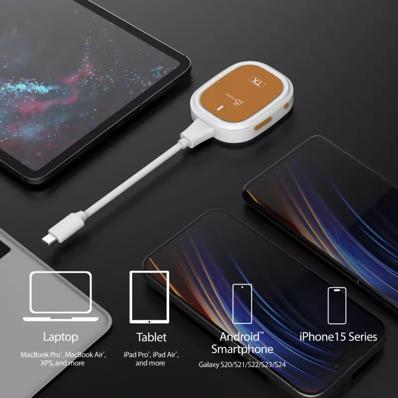 j5create ScreenCast FHD USB-C Wireless Display Extender, dongle, USB, USB Type-C, biela, 1 A, 0 - 40 °C