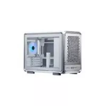 Počítačová skriňa Cooler Master MasterFrame 400 Mesh strieborná, mATX, priehľadná bočnica, 1x 120 mm ARGB ventilátor