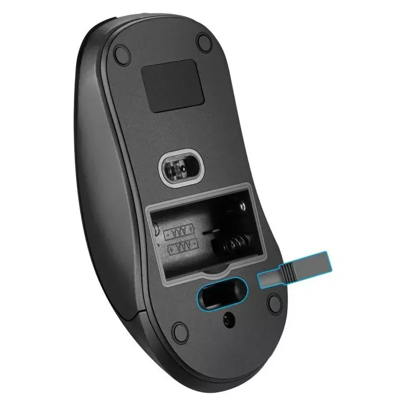 Bezdrôtová optická RF tichá myš DEFENDER Nexus MS-195 — 1600 DPI, 2,4 GHz, Nano-USB, obojručná, 2×AAA, čierna