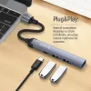 Dokovacia stanica ColorWay CW-HUB05, 4-in-1 USB-C hub s HDMI a Ethernet