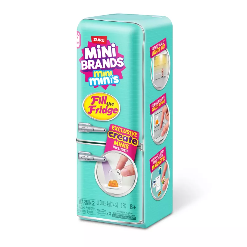 Hracia sada Zuru Mini Brands Mini Minis Fill the Fridge — zberateľské miniatúrne potraviny a doplnky do chladničky